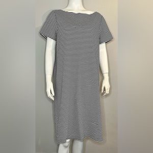 NWT Lafayette Black & White Stripe Shirt Dress. Size XL